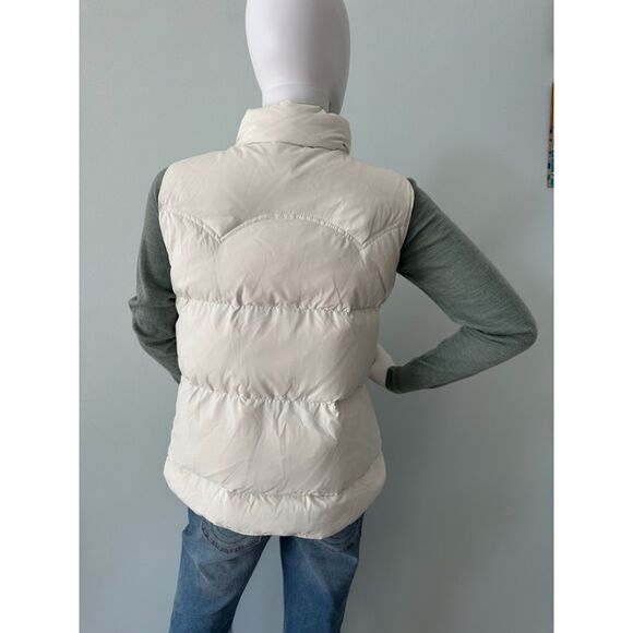 American Eagle Puffer Vest Reversible White Green Quilted Down Outerwear size - Picture 4 of 12